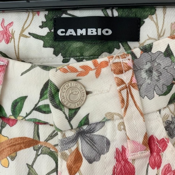 Cambio Floral Print Zippered Ankle Pants, Perfect For Spring/Summer - Size US 2 - Picture 3 of 11